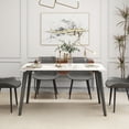 thumbnail image 5 of bokifol Rectangular Dining Table for 4-6 People,55.12" Dining Room Table with Metal Base,White Dinner Tables,Long Kitchen Tables for Dining Room,Kitchen,Living Room, 5 of 7