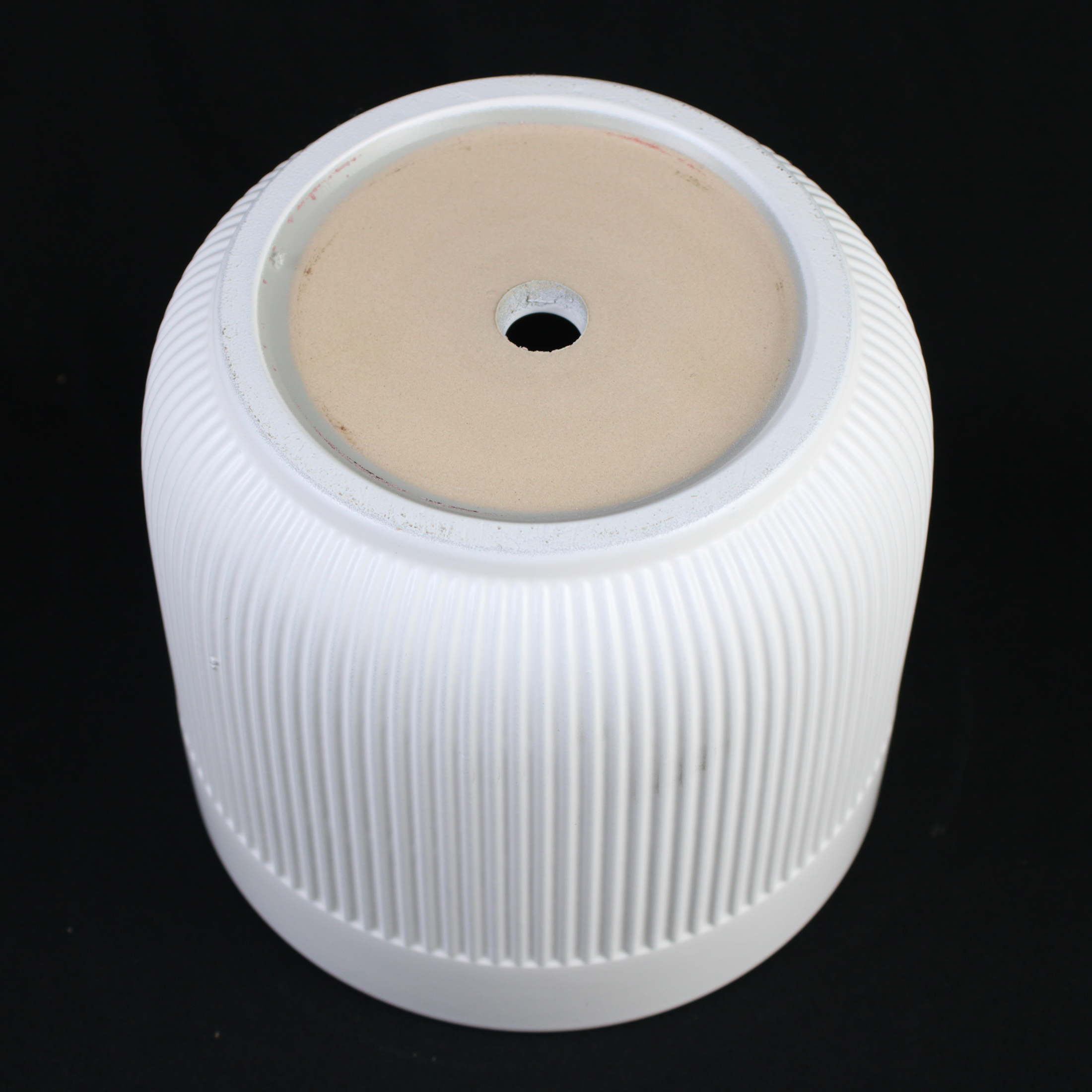 Florinia 3-Piece Stoneware Ribbed Ceramic Round White Flower Pots, 8.5" x 6.5" x 5.5"