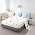 thumbnail image 5 of jejeloiu Ribbon Bow Tie Bedding Comforter Set 7pcs,Cartoon Xmas Tree Queen Bedding Sets,Blue White Queen Sheet Sets For Boy Kids,Microfiber Bedroom Decor Reversible, 5 of 8