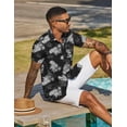 thumbnail image 3 of Camisa COOFANDY Hawaiian con botones para hombre, de verano, con bolsillo, 3 of 6