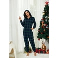 thumbnail image 2 of U2SKIIN Couple Onesie Pajama Sets, Hooded Zipper Christmas Matching Plaid Pjs Set for Men and Women Soft Warm Jumpsuit (Womens Blue Green Plaid, M), 2 of 5