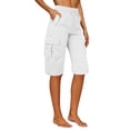 thumbnail image 4 of Only Moment Athletic Shorts for Women cool silk cotton High Waisted Elastic Running Shorts with Pockets for Gym Casual White,S, 4 of 9