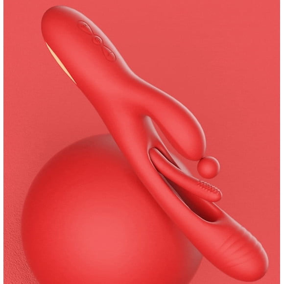 Dildos Vibrador for Women, XBONP Rechargeable G Spot Patting and Vibrating Rabbit Vibrator Sex Toys, Red