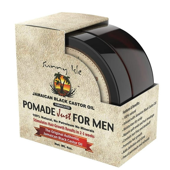 Sunny Isle Jamaican Black Castor Oil Hair Food Pomade For Men 4 oz | For Dry Scalp, Hair Breakage, Growth Stimulation, Frizz Control & Dandruff