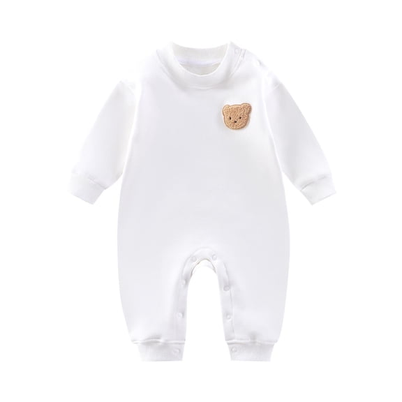 Bixock Kids Fall Winter Clothes,Toddler Boys and Girls Rompers,Baby Crawling Clothes Fall Baby Warm Sports Jumpsuit with Fleece Newborn Bear Home Clothes