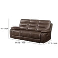 thumbnail image 6 of Benjara Motion Sofa with Leatherette Upholstery and Tufted Seat- Brown, 6 of 6