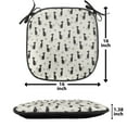 thumbnail image 5 of Cats Chair Seating Cushion, Repetitive Animal Pattern with Spiral Motifs Meow Purr Kittens, Soft Seat Pads for Office with Anti-slip Backing, 16"x16", Black and Eggshell, by Ambesonne, 5 of 5
