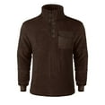 thumbnail image 3 of PENGXIANG Men‘s Winter Fleece Pullover Sweatshirt Jacket Button Collar Warm Sweater Coat, 3 of 6