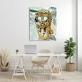 thumbnail image 2 of Stupell Industries Funny Tiger Wearing Glasses Green Fern Leaf Plants, 36 x 48, Designed by Elizabeth Medley, 2 of 5