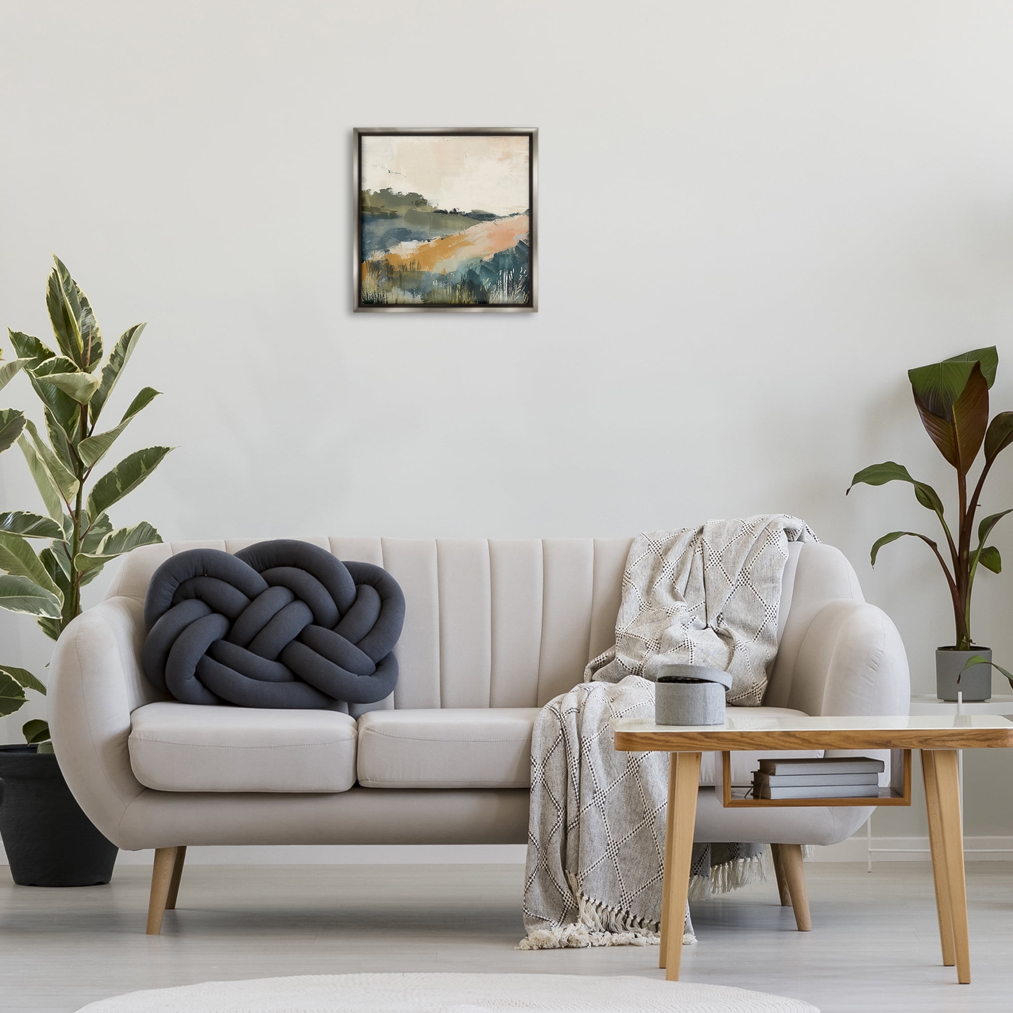 Stupell Industries Abstract Nature Hills Landscape & Nature Painting Gray Floater Framed Canvas Art Print Wall Art, 18 x 18