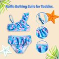 thumbnail image 2 of Tisoloow Baby Girls Swimsuit Ruffle Bathing Suits for Toddler UPF 50+ Summer Baby Girls' Swimwear One Piece 0-6 Years Blue Mermaid 18-24 Months, 2 of 6
