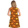 thumbnail image 2 of Bixox Dinosaurs and Leaves Print Women's Sleeveless A-Line Dress with Pockets, Casual Knee-Length Tank Dress for Summer-XX-Large, 2 of 7