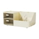 thumbnail image 2 of Cajón organizador de sobremesa con tapa transparente - Almacenamiento plástico de gran capacidad para escritorio, papelería y suministros - Blanco o amarillo, 2 of 6