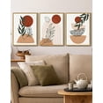 thumbnail image 4 of SHENIFY Boho Wall Art Wood Framed Decor Mid Century Modern Abstract Canvas Prints Posters for Bedroom Living Room - 12x16in3pcs Neutral, 4 of 6