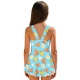 thumbnail image 2 of chaqlin Capybara Lemon Floral Blue Girls One Piece Skirted Swimsuit Comfortable Sleeveless Swimwear Summer Swimsuits with Skirt Quick Dry Swimming Costume Bathing Suit for Toddler Little Girls, 2 of 7