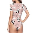 thumbnail image 4 of Easygdp Panda Women'S Waist-Cinching Short-Sleeved Onesie, Olastic Onesiet,Snaps At Bottom,Easy To Put On And Take Off - Medium, 4 of 9