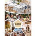 thumbnail image 5 of Navy Blue Flowers Table Cloth, Waterproof Tablecloth for Square Tables, Spring Floral Elegant Pastoral Watercolor Reusable Washable Fabric Table Cover for Restaurant Kitchen Dining Tables 60"x60", 5 of 9