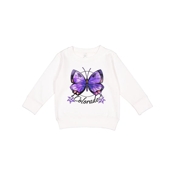 Inktastic Colorado State Butterfly and Flowers Toddler Sweatshirt