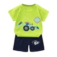 thumbnail image 1 of Ensemble Tenue Garçon Imprimé T-Shirt Manches Courtes Hauts Shorts Décontractés Col Rond Vêtements d'Été Bébé Garçon Vêtements Bébé 5-6 Ans Garçons Filles Mode, 1 of 3