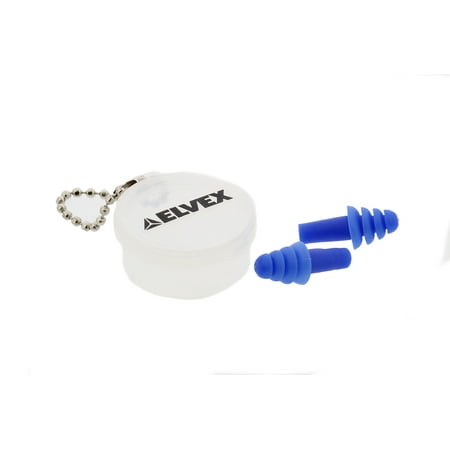 Elvex EP-402 Quattro Un-Corded Reusable Ear Plugs w/ Plastic Carrying