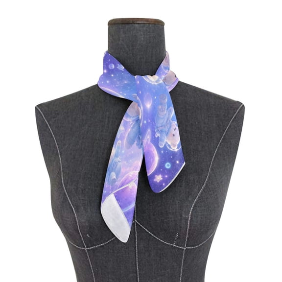 Square Scarf 24x24 Inch Dreamy Space Teddy Bears Silky Satin Sun Protection Neck Scarf for Women Multi-Purpose Head Wrap Bandana for Hair Bag Decoration
