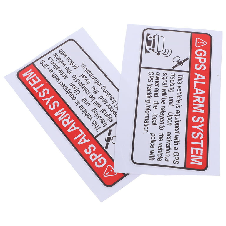 Anti-Theft Car Vehicle Stickers with GPS Tracking Warning (Pack of 6 Decals)