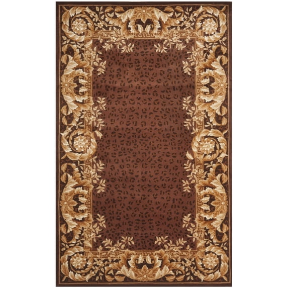 Safavieh Handmade Leopard Scrolls Red New Zealand Wool Rug