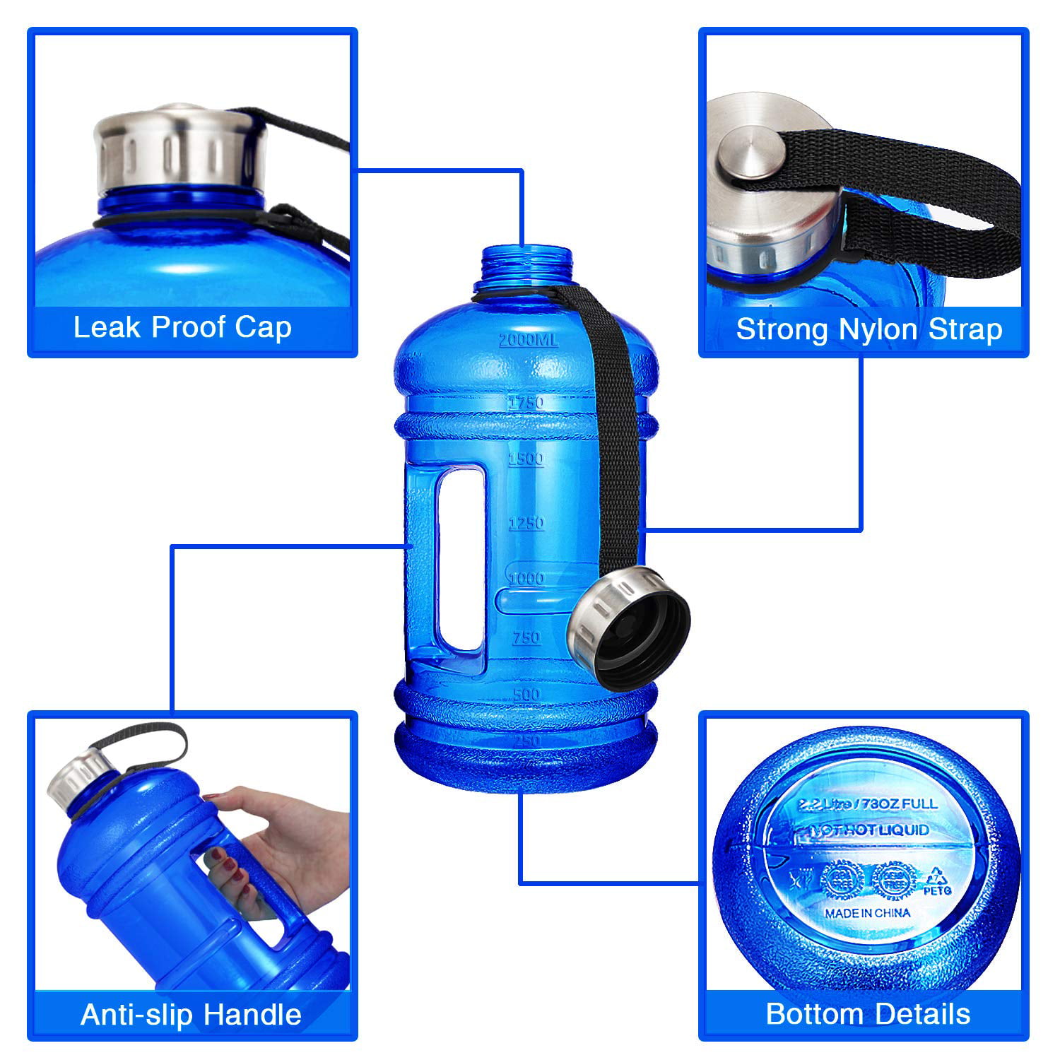 Big Giant Size BPA Free Gym Water Bottle Large Capacity 73 oz Buy Now
