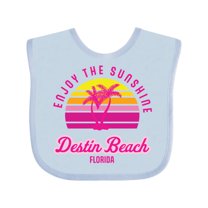 Inktastic Summer Enjoy the Sunshine Destin Beach Florida in Pink Boys or Girls Baby Bib