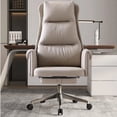 thumbnail image 2 of Leather Office Ergonomic Chair Swivel Accent Reading Mobile Modern Luxury Chair Rolling Nordic Meubles De Salon Office Furniture My Lux Decor Round, 2 of 11