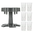 thumbnail image 3 of Dekaim Distributeur de Verre 5 Porte-Distributeur de Verre avec 6 Verres Vin Verre Rack Partie Bar Accessoires Gris Foncé, 3 of 7