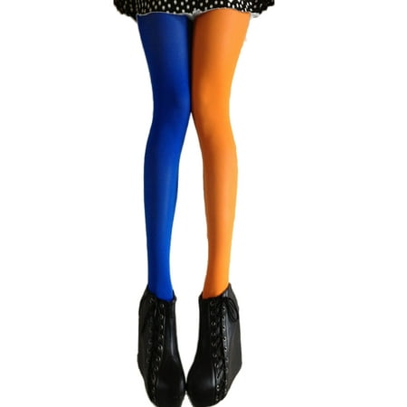 

Kupretty Women s Two Toned Jester Sheer Tights High Waist Pantyhose Thigh High Stockings