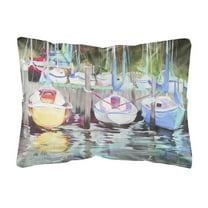 Carolines Treasures JMK1084PW1216 Yellow boat Sailboat Canvas Fabric Decorative Pillow 12H x16W multicolor