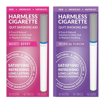 Harmless Cigarette,Mixed Berry & Tropical Fusion,Quit Smoking Aid,2pk