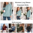 thumbnail image 3 of SUNBS Womens Long Sleeve Crewneck Shirts Fall Winter Casual Work Tops Women Blouses Trendy Basic Outfits, 3 of 9