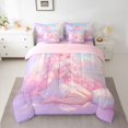 thumbnail image 2 of jejeloiu Kawaii Anime Girls 7-Piece Bedding Comforter Set,Cartoon Princess King Bedding Sets For Kids Reversible, 2 of 8