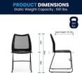 thumbnail image 3 of Chaise empilable noire de la collection Hercules de Flash Furniture avec base traîneau et dossier perforé, 3 of 9