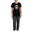 thumbnail image 4 of CafePress - Sock Monkey Face Women's Dark Pajamas - Women's Short Sleeve Print T-Shirt and Pants Dark Cotton Pajama Set, 4 of 7