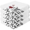thumbnail image 2 of GZHJMY This is My Christmas Spirit Slogan Washcloth Set of 4 Pcs 100% Cotton Small Face Towel, 12 x 12 inch Washcloths, 2 of 7