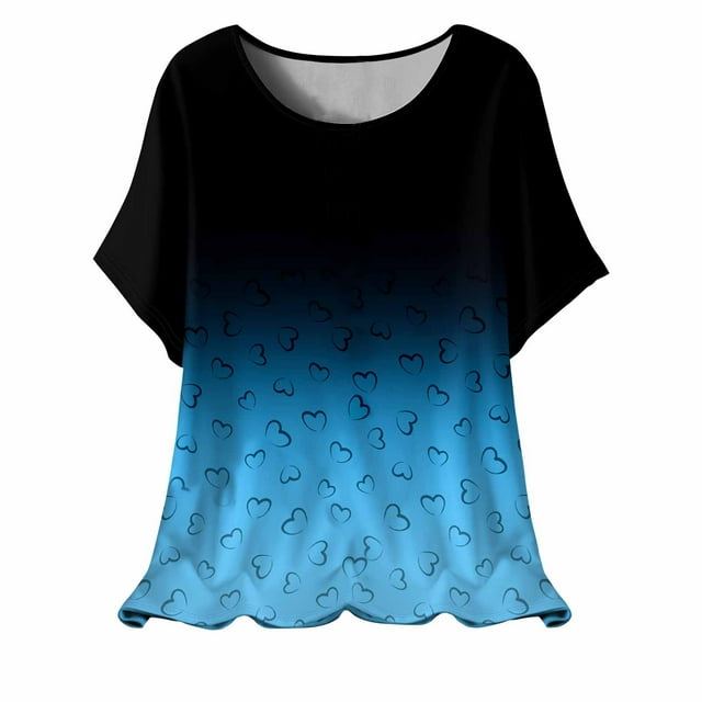 Camisetas de Manga Corta para Mujeres, Camiseta de Cuello Redondo Impresa de Moda, Primavera Y Verano Casual