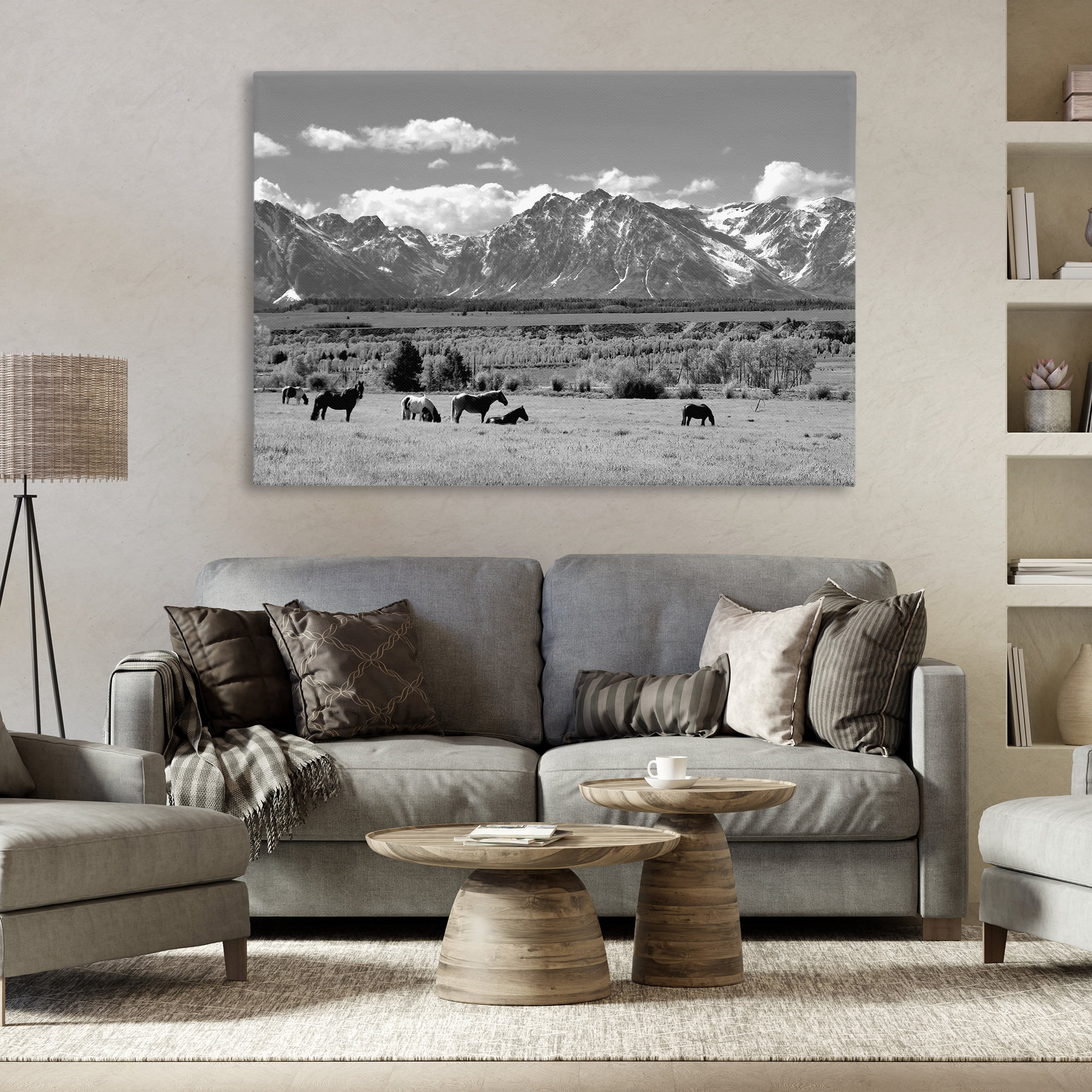 Stupell Industries Wyoming Ranch Horses Grazing Canvas Wall Art, design by Steve Toole