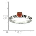 thumbnail image 4 of 925 Sterling Silver Stackable Expressions Antiqued Red Agate Ring Size: 7; for Adults and Teens; for Women and Men, 4 of 4