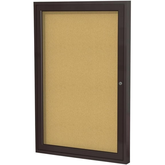 Ghent's Wood 36" x 24" 1 Door Enclosed Bulletin Board in Natural
