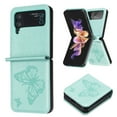 thumbnail image 1 of TECH CIRCLE Galaxy Z Flip 4 Case, Luxury Embossed Butterfly PU Leather Shockproof Full Body Protection Kickstand Flip Folio Shockproof TPU Phone Cover for Samsung Galaxy Z Flip 4 6.7", Green, 1 of 8
