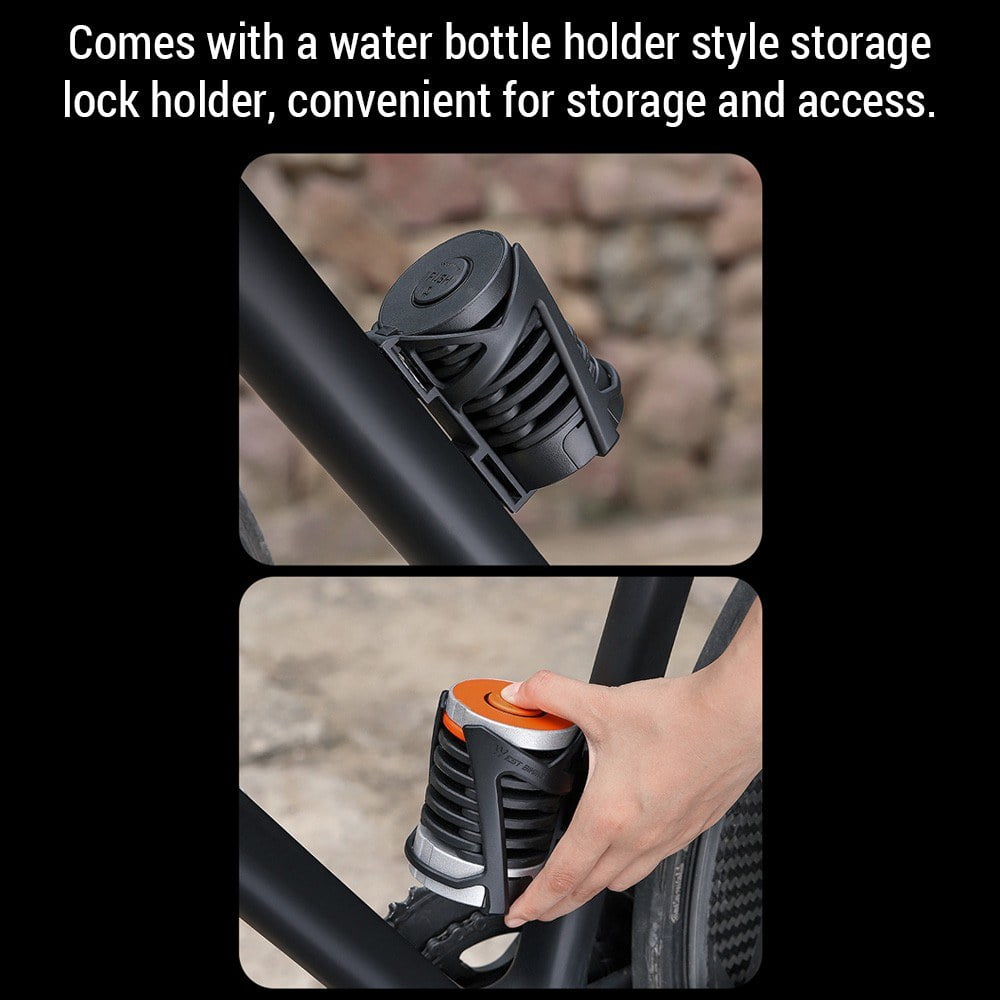 West Biking Zinc Alloy Folding Bike Lock with Mount Bracket