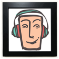 thumbnail image 1 of Headset Face Sketch Enjoy Black Square Frame Picture Wall Tabletop, 1 of 3