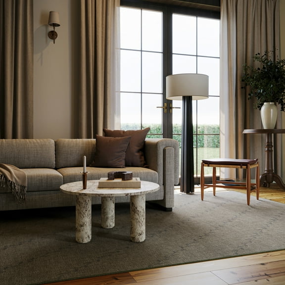 Rugs USA x Nate Berkus Ivy Soft Floral Washable Area Rug, 5' x 8', Ivy Brown