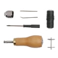 thumbnail image 2 of 7 piezas de accesorios de artesanía en cuero. Agujas de punzón y dedal de perforación de cordón de encerado de material cuero para kusrkot Agujas de coser artesanales, 2 of 8
