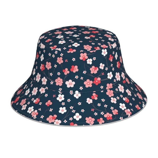 Fotbe Cherry Blossoms Sombrero Tipo Pescador con Estampado – Sombrero de Sol de Algodón de Moda para Playa, Golf, Pesca