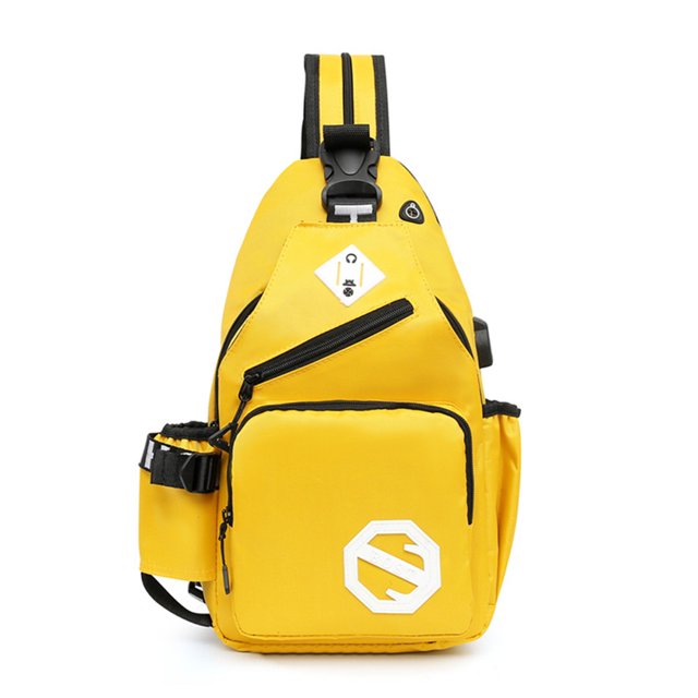 Bolso bandolera para niños, bolso pequeño de pecho con USB, bolsillo lateral, bolso bandolera de viaje